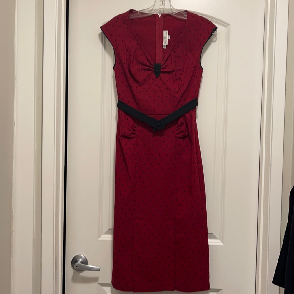 Red polka dot dress vintage inspired style